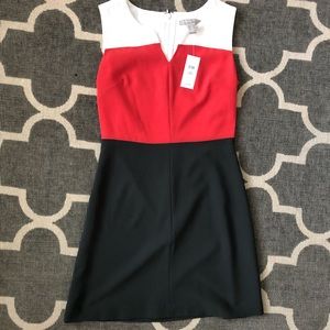 Orange color block dress